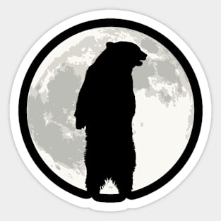 Full Moon Grizzly - Grizzly Bear Halloween Sticker